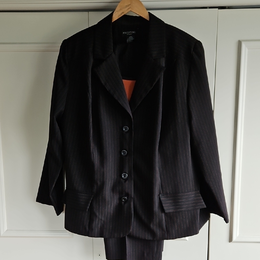Three Piece Womans Pin Stripe Suit